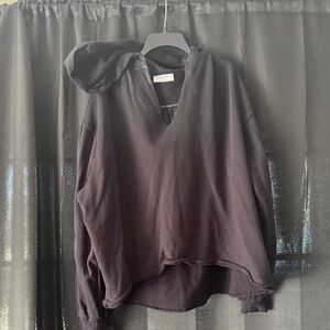 Oversized Black Hoodie Top